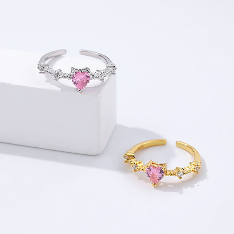 Pink Zircon Heart Ring – image 4