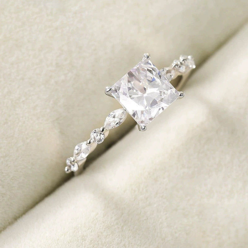 Princess Cut CZ Marquise Accent Ring – image 4