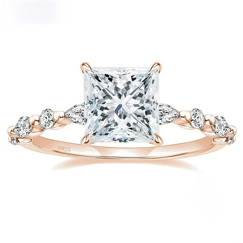 Princess Cut CZ Marquise Accent Ring – image 5