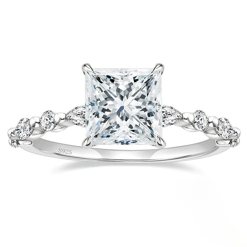 Princess Cut CZ Marquise Accent Ring – image 6