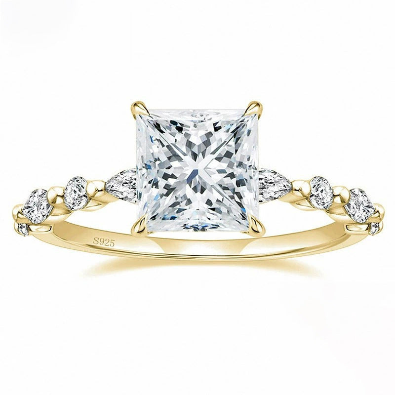 Princess Cut CZ Marquise Accent Ring – image 7