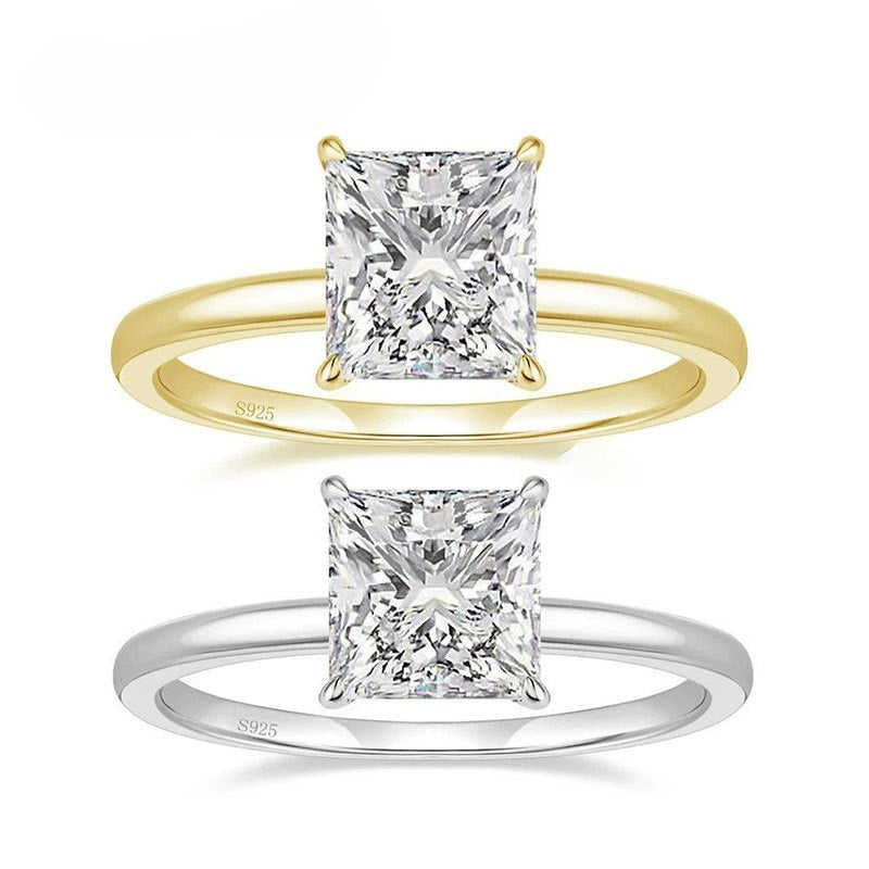 Princess Cut CZ Solitaire Ring