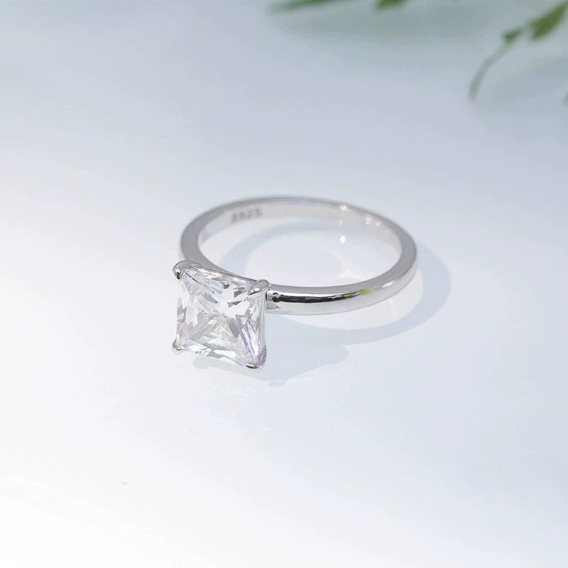 Princess Cut CZ Solitaire Ring – wholesale silver rings