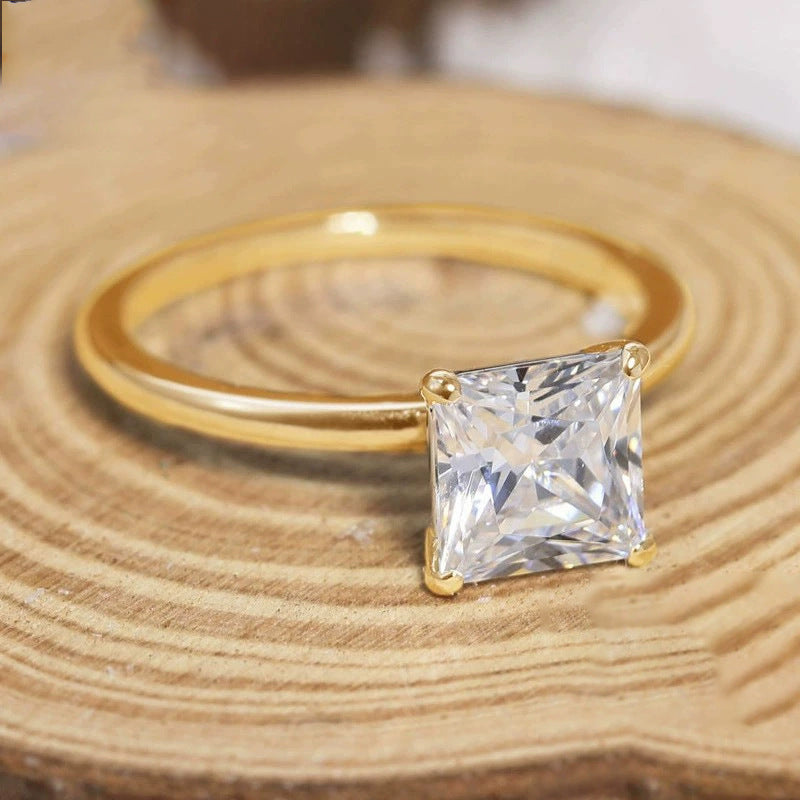 Princess Cut CZ Solitaire Ring – image 4