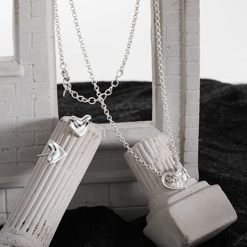 Sculptural Puffy Heart Jewelry Set – jewellery set wholesale