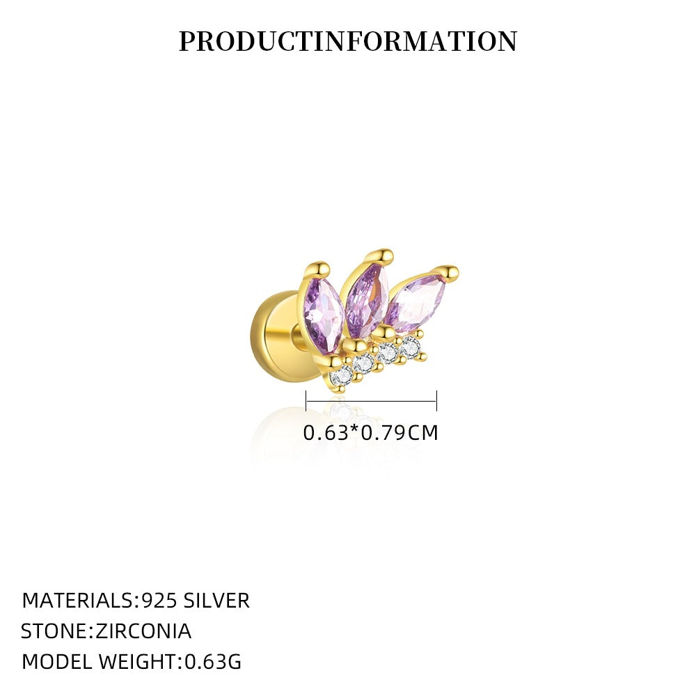 Purple Zircon Stud Earrings – image 10