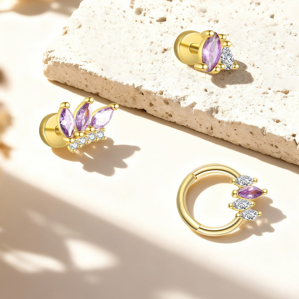 Purple Zircon Stud Earrings – stud earrings in bulk