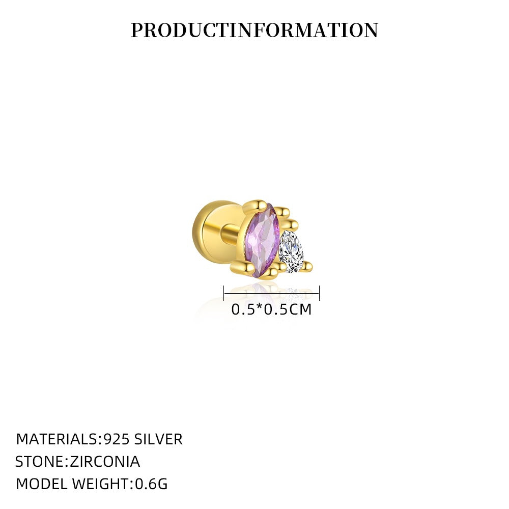 Purple Zircon Stud Earrings – image 5