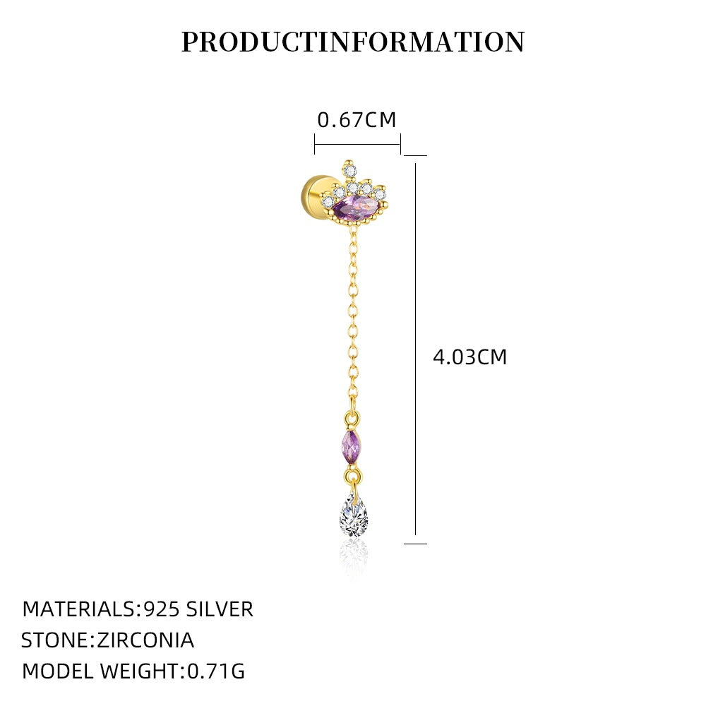 Purple Zircon Stud Earrings – image 8
