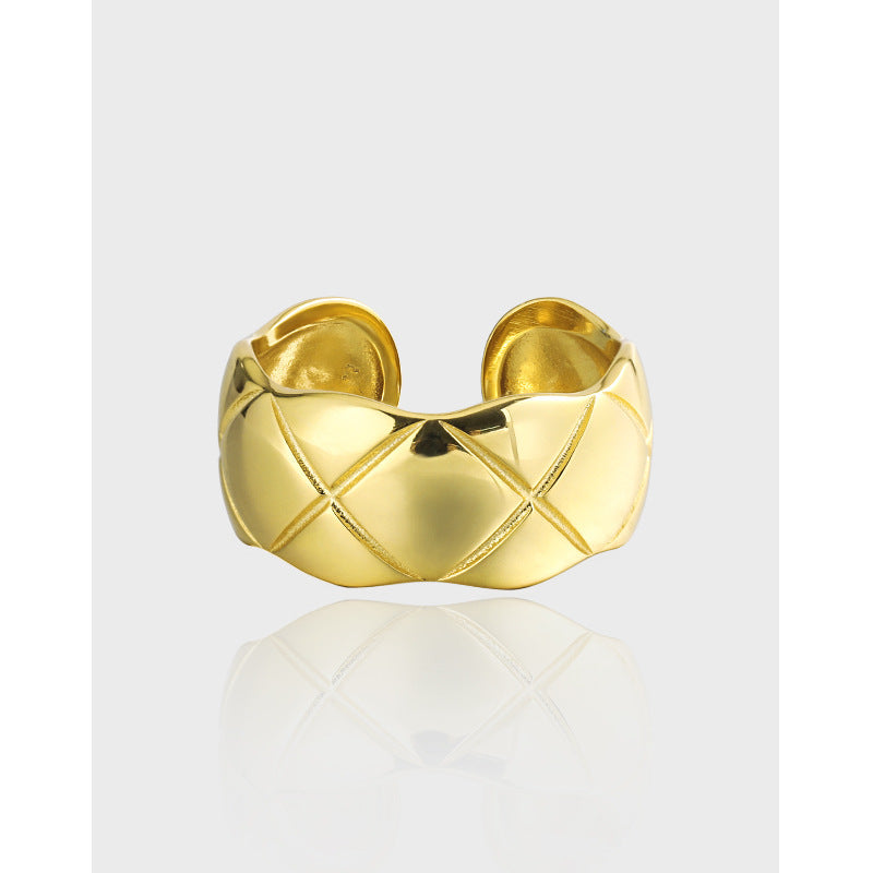 Quilted Wide Band Ring