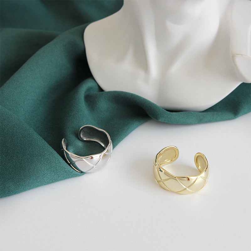 Quilted Wide Band Ring – wholesale silver rings