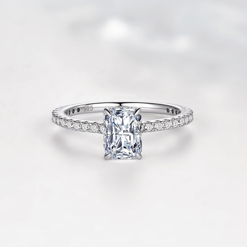 Radiant Cut Moissanite Pavé Band Ring – wholesale moissanite rings
