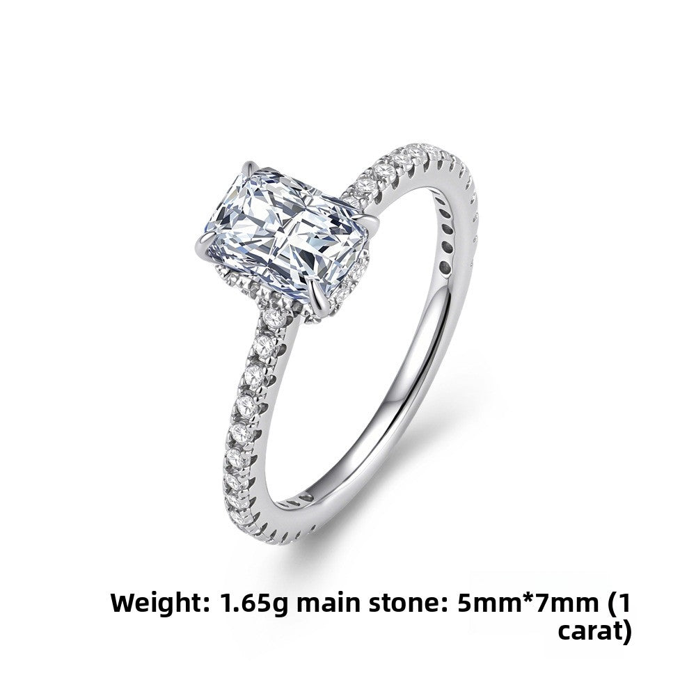 Radiant Cut Moissanite Pavé Band Ring – image 5