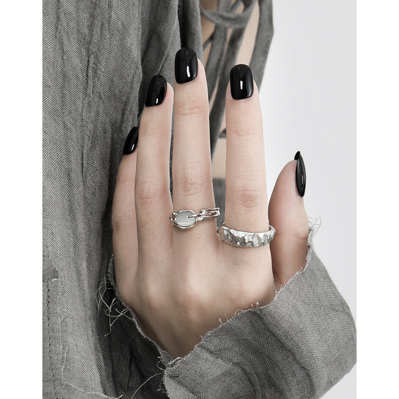 Raw Rock Texture Open Ring – detail view 3