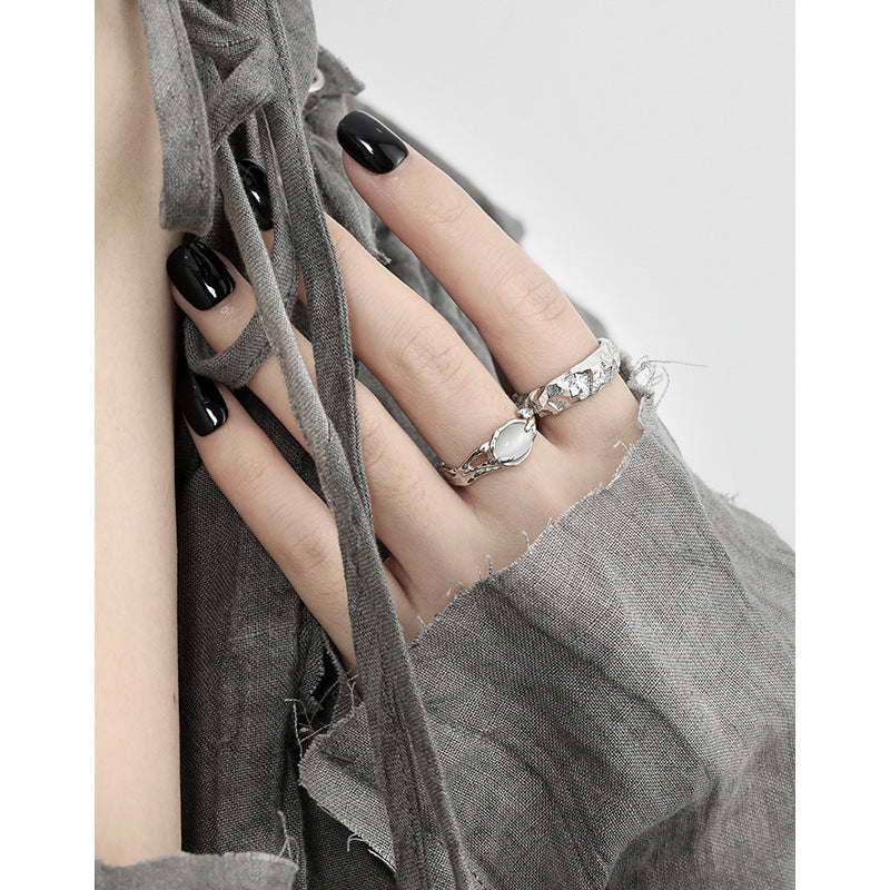 Raw Rock Texture Open Ring – image 4