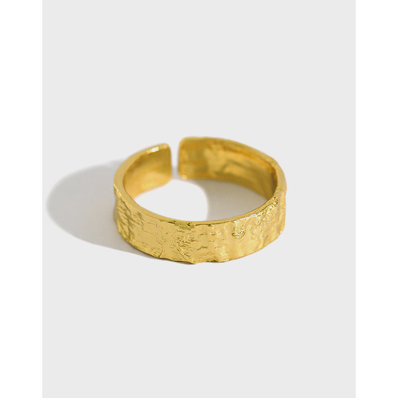 Raw Rock Textured Open Band Ring
