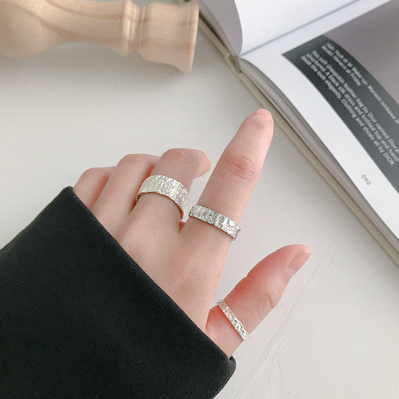 Raw Rock Textured Open Band Ring – image 4