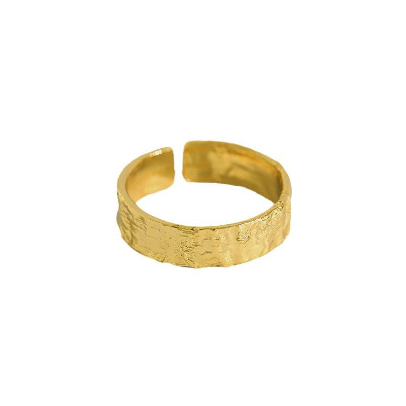 Raw Rock Textured Open Band Ring – image 5