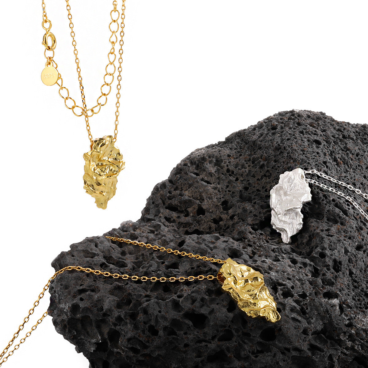 Raw Texture Sculptural Pendant Necklace – wholesale silver necklaces