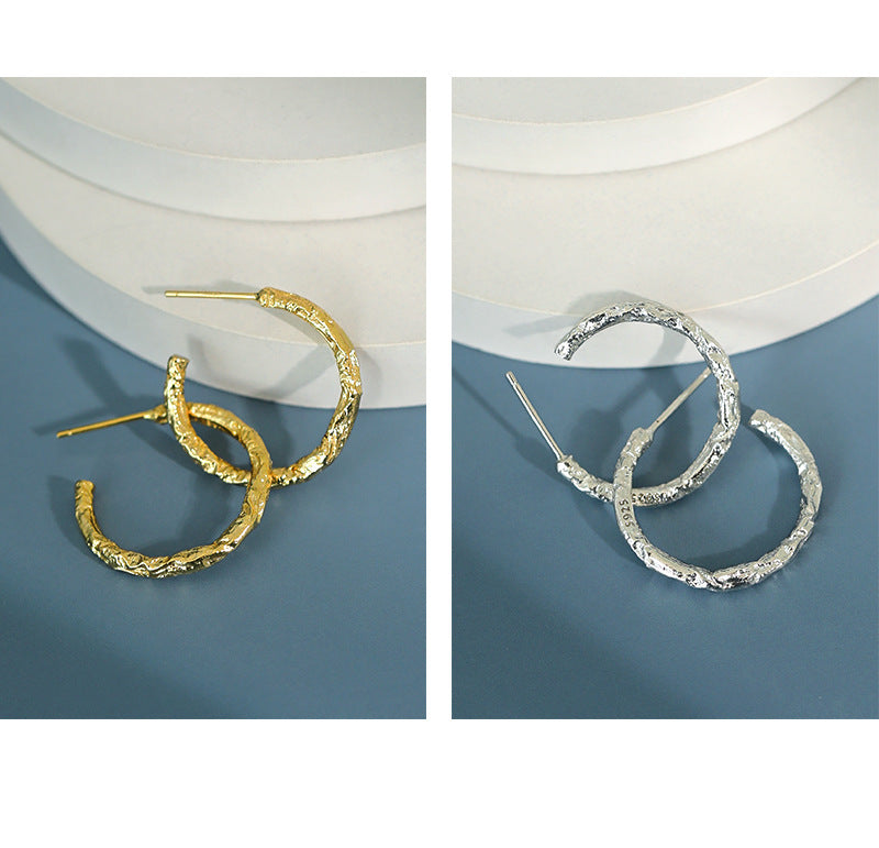 Raw Textured Open Hoop Earrings – earring hoops in bulk