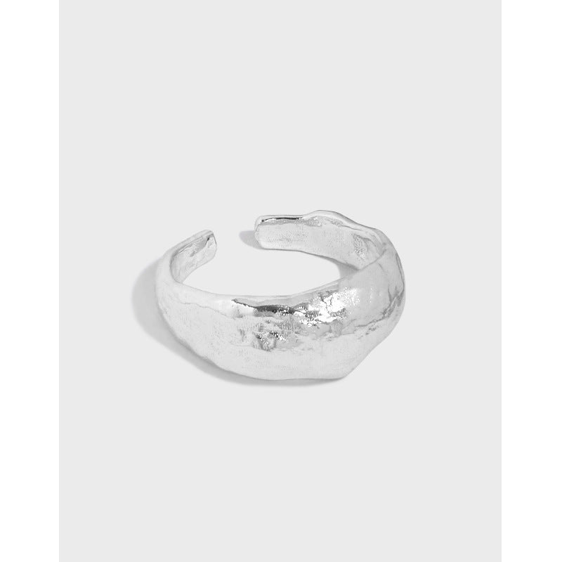 Raw Rock Textured Wide Open Ring