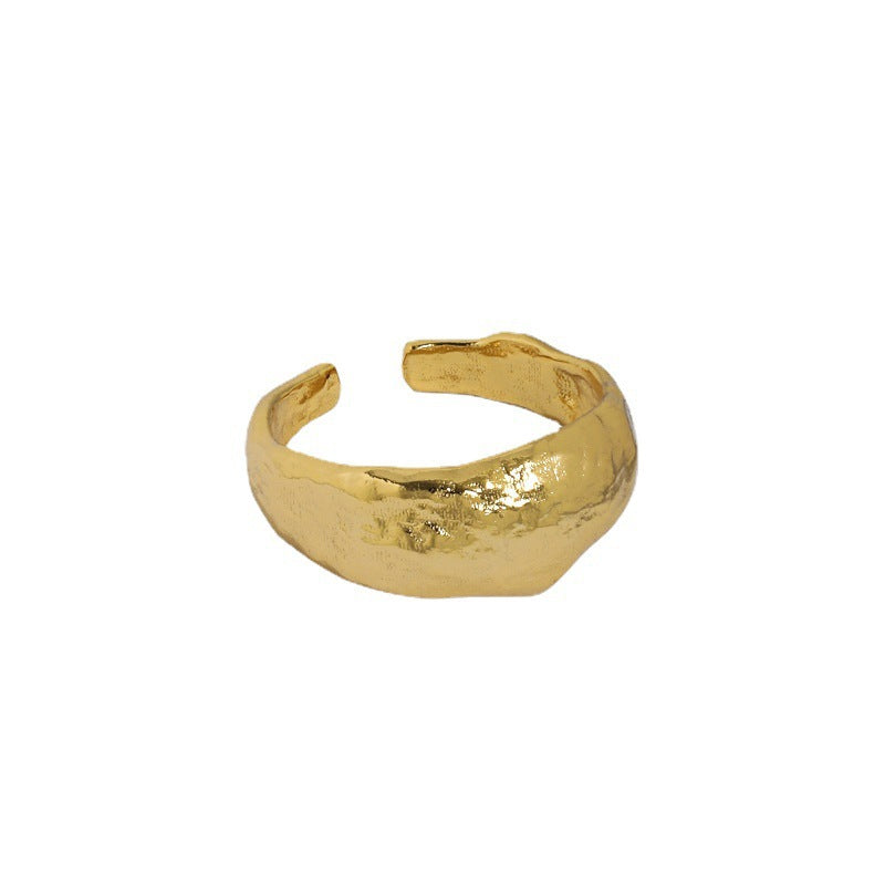 Raw Rock Textured Wide Open Ring – image 5