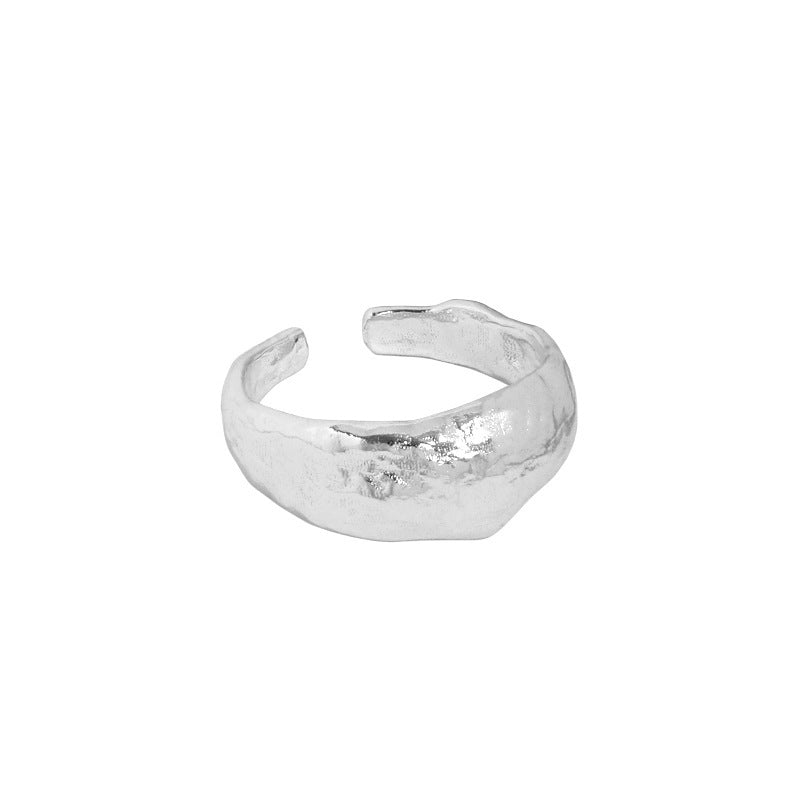 Raw Rock Textured Wide Open Ring – image 6