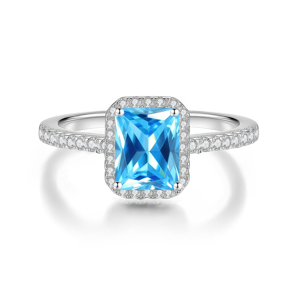 Rectangular D-Color Moissanite Ring – image 7