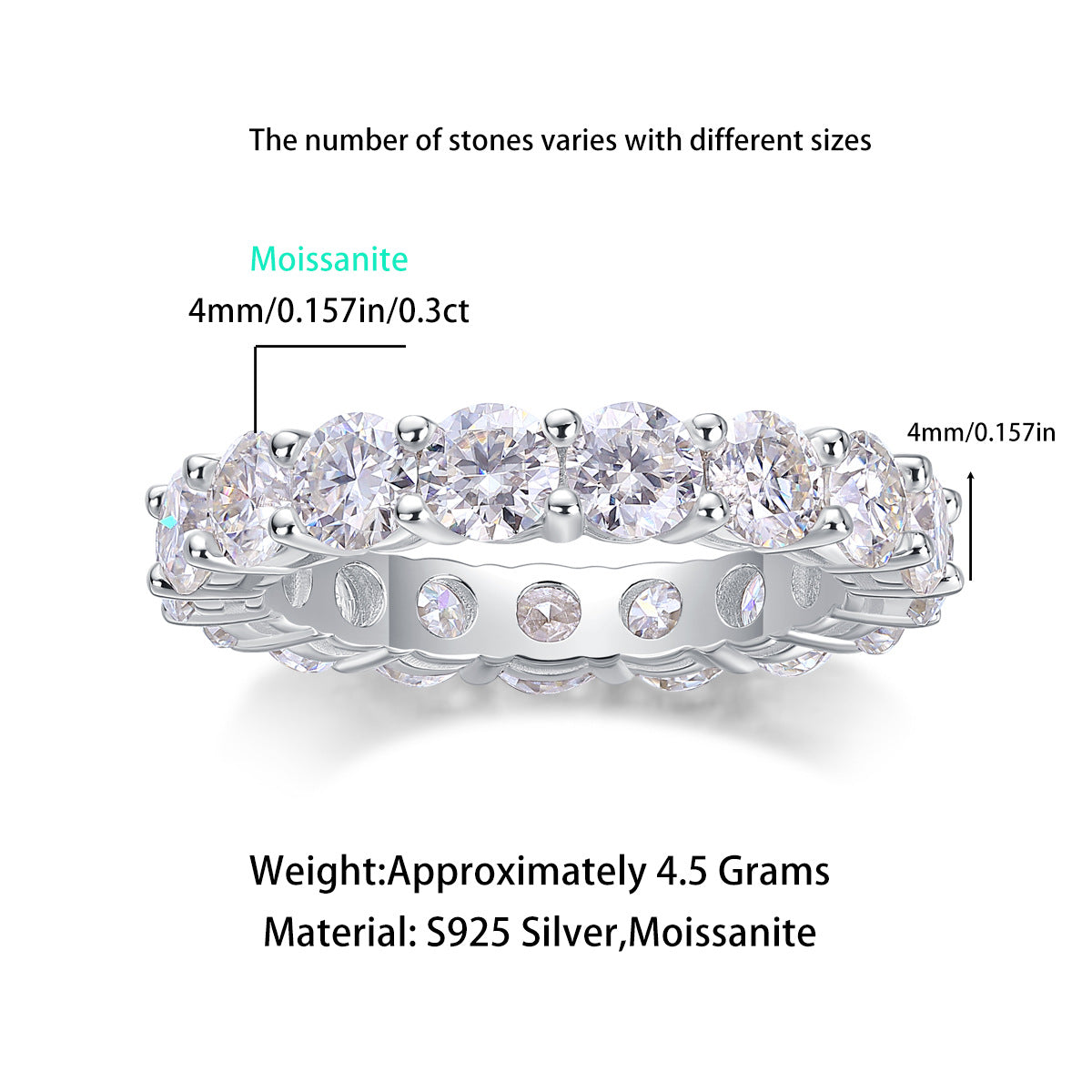 Ring Fully Set With Moissanite – image 4