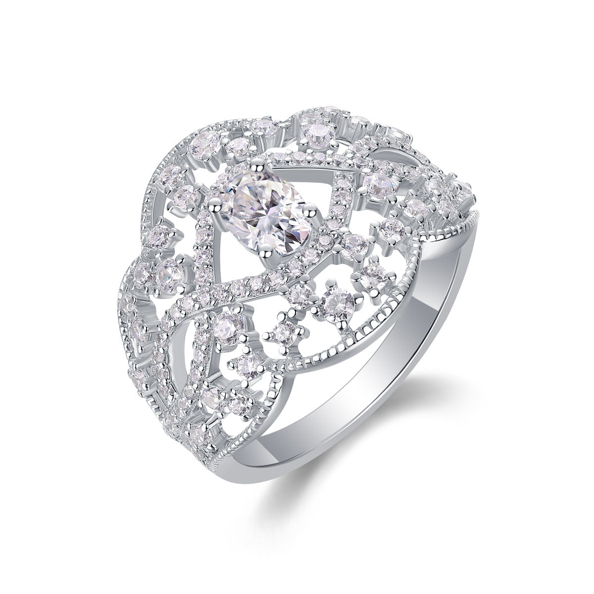 Ring with 4x6mm Moissanite