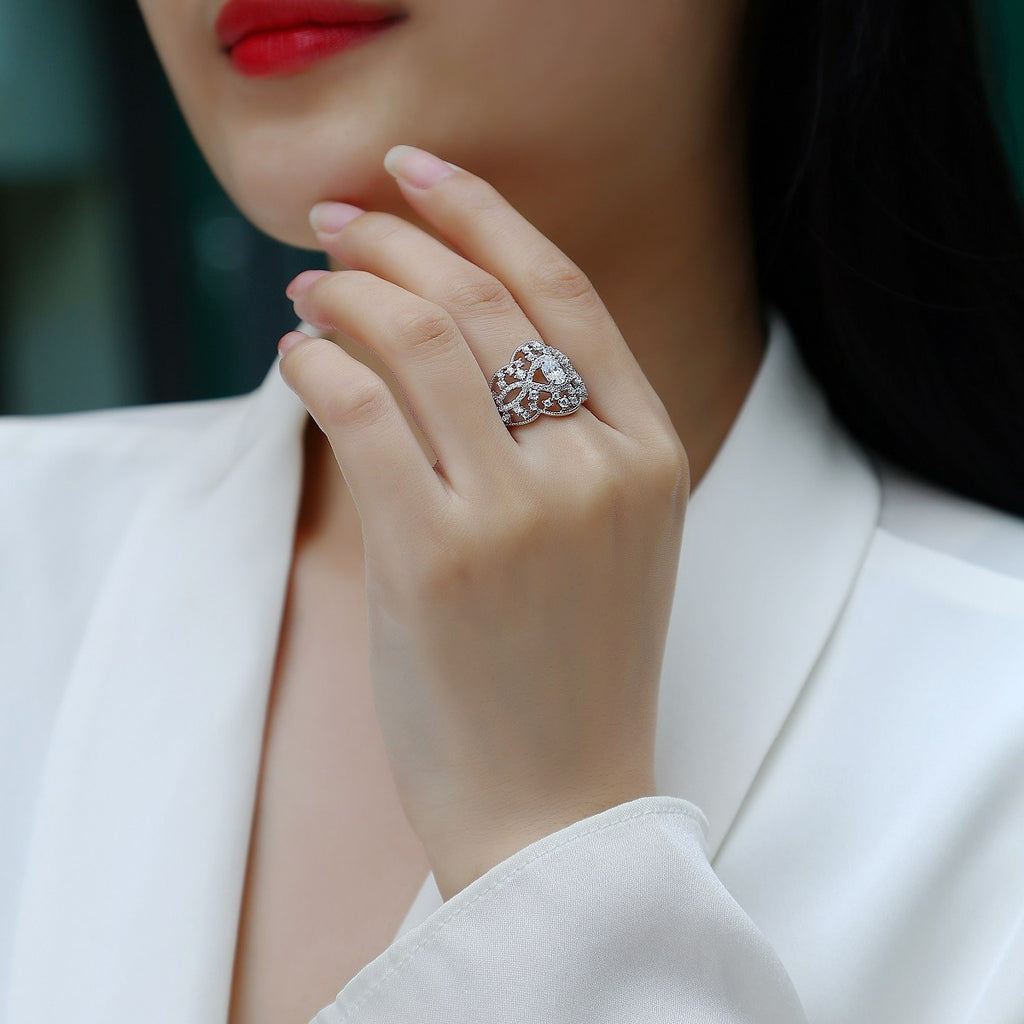 Ring with 4x6mm Moissanite – wholesale moissanite rings