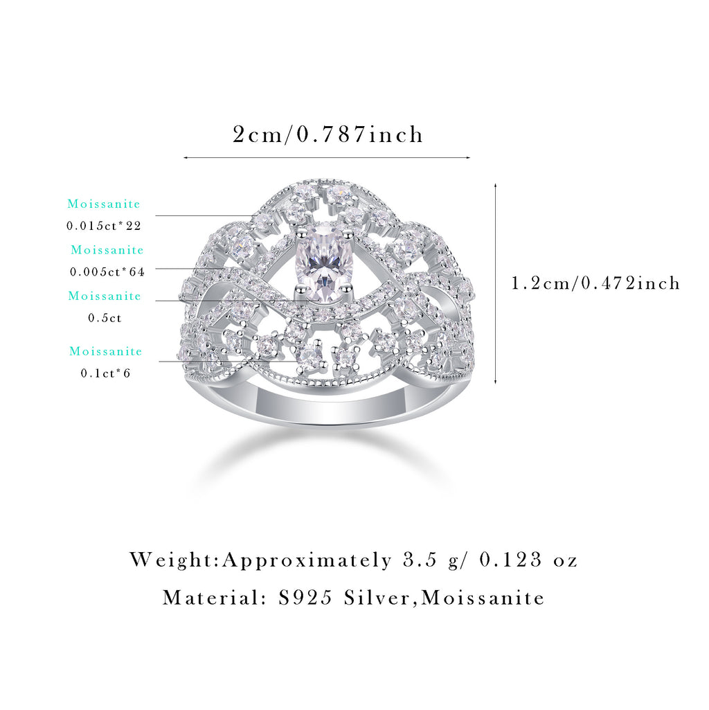 Ring with 4x6mm Moissanite – image 4