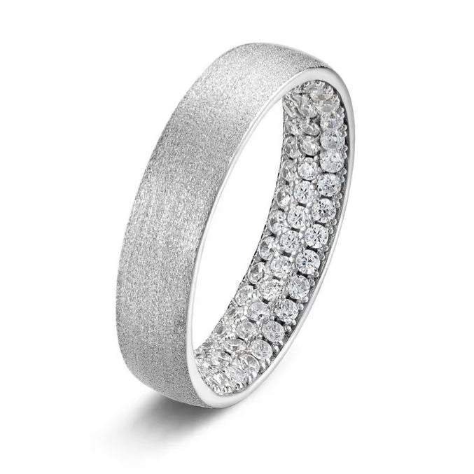 Ring with Full Diamond and Three Rows of Inlaid Zircon Rings – image 4