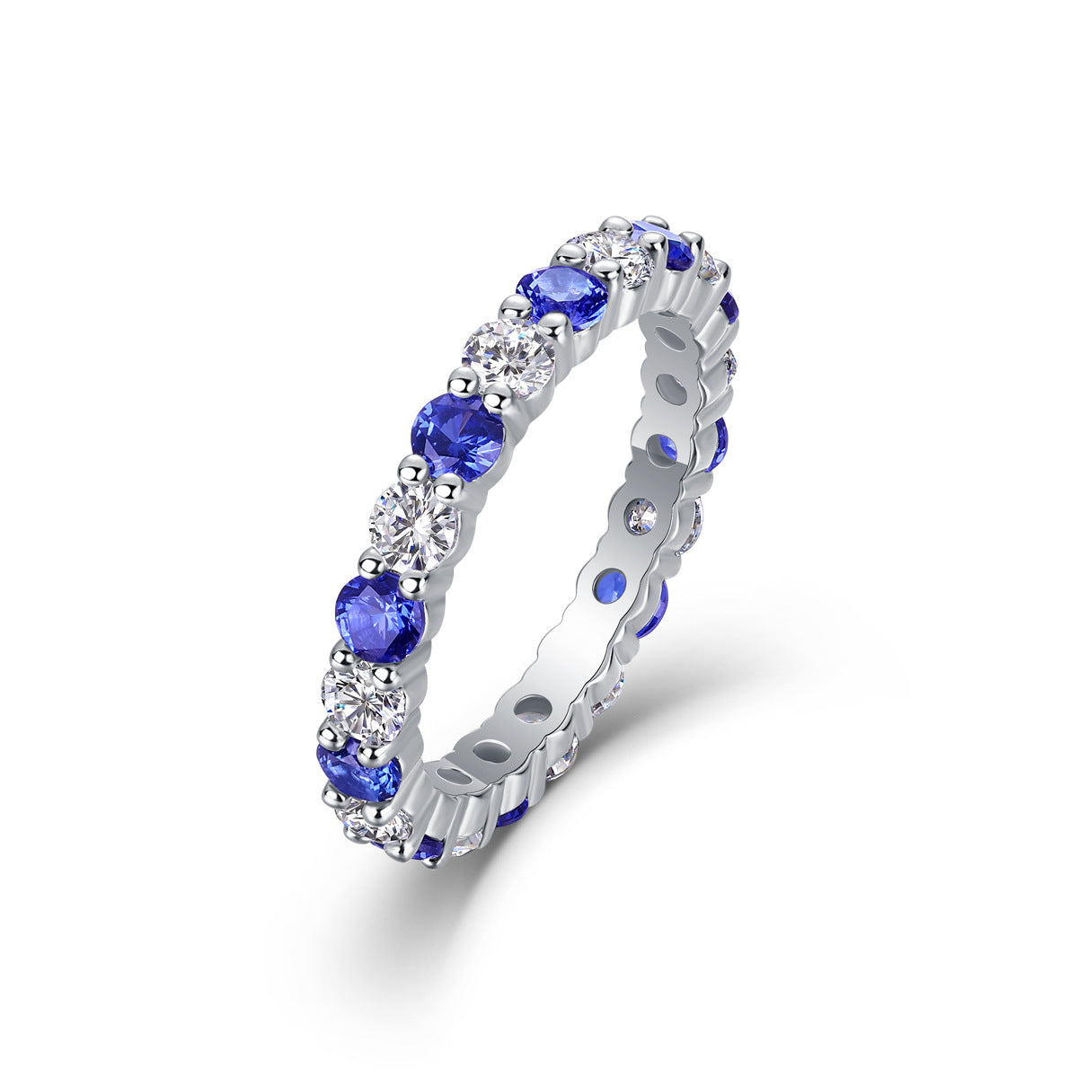 Ring with Green and Red Sapphires and Moissanite – image 5