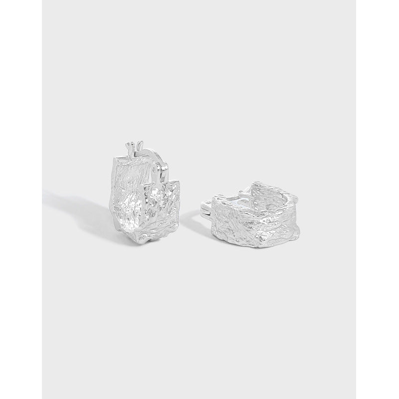 Organic Raw Rock Textured Stud Earrings