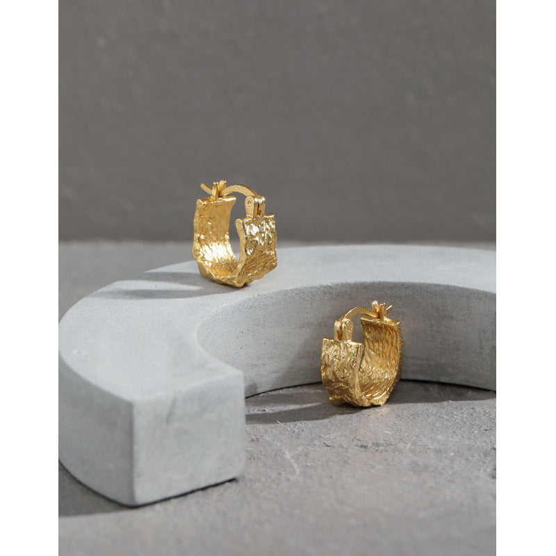 Organic Raw Rock Textured Stud Earrings – image 4
