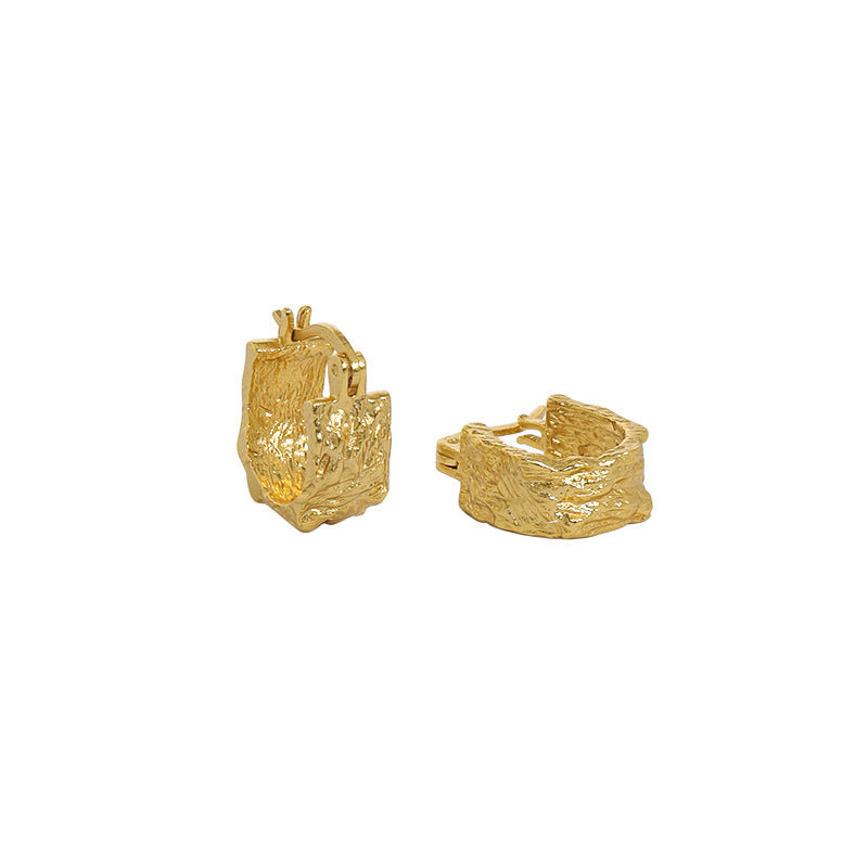Organic Raw Rock Textured Stud Earrings – image 7