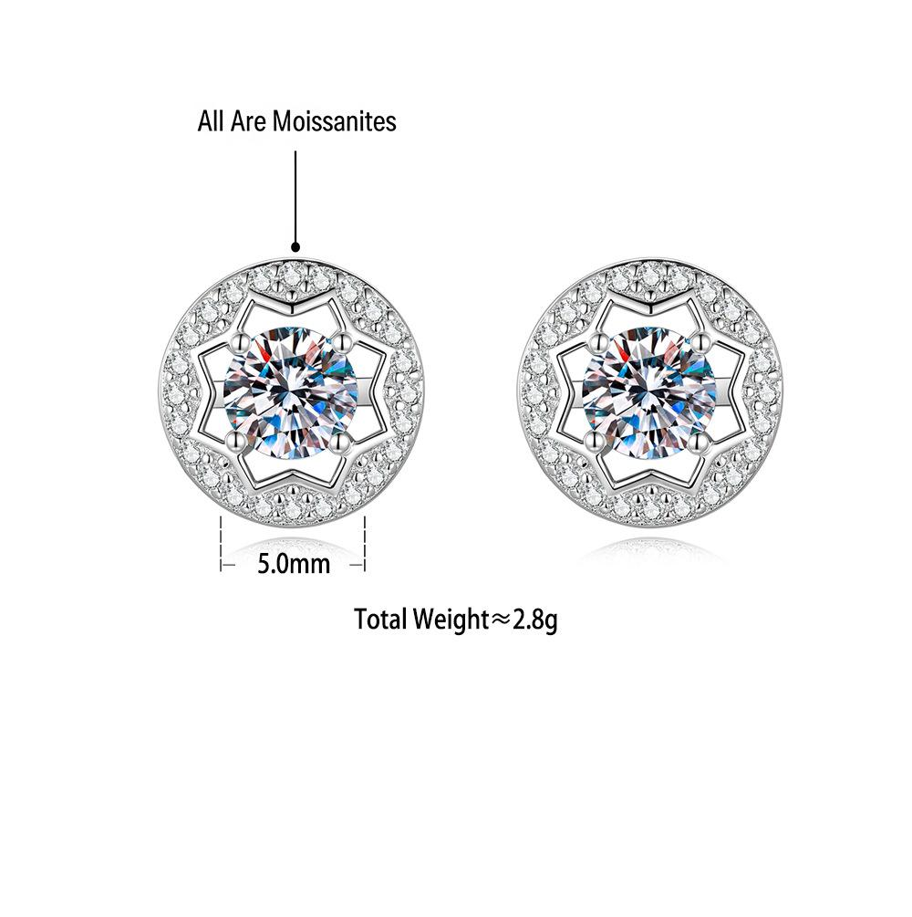 Round Bezel-Set Moissanite Studs – image 4