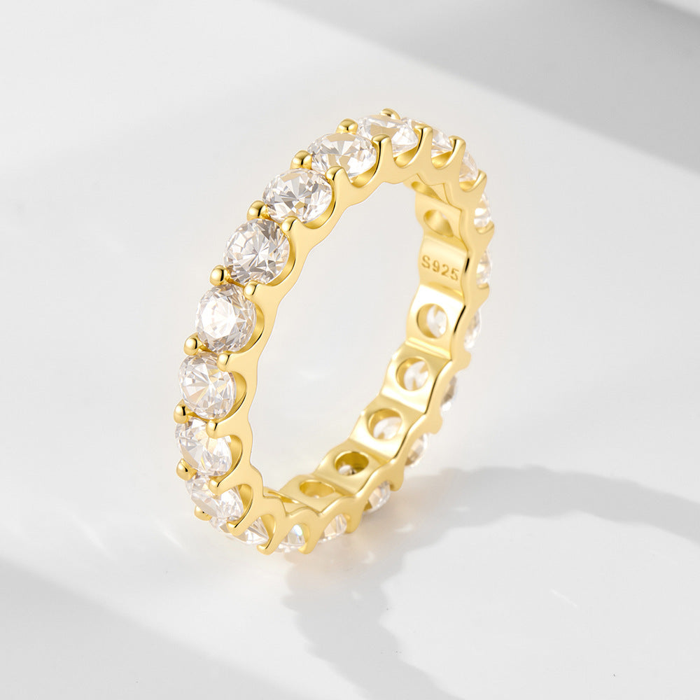 Round Cut CZ Eternity Band Ring