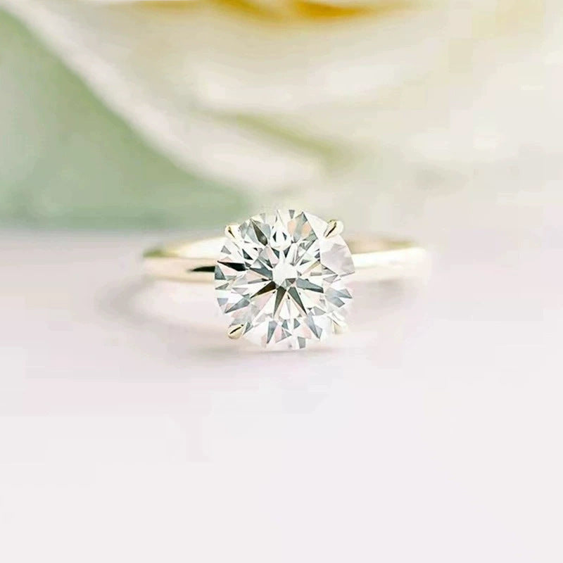 Round Cut CZ Four-Prong Solitaire Ring – detail view 3