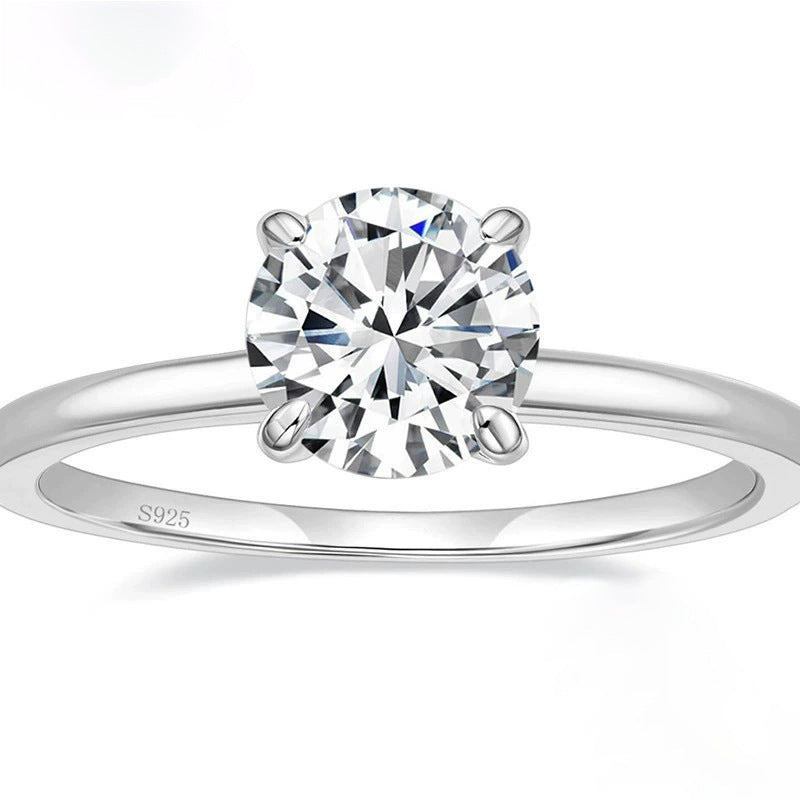 Round Cut CZ Four-Prong Solitaire Ring – image 4