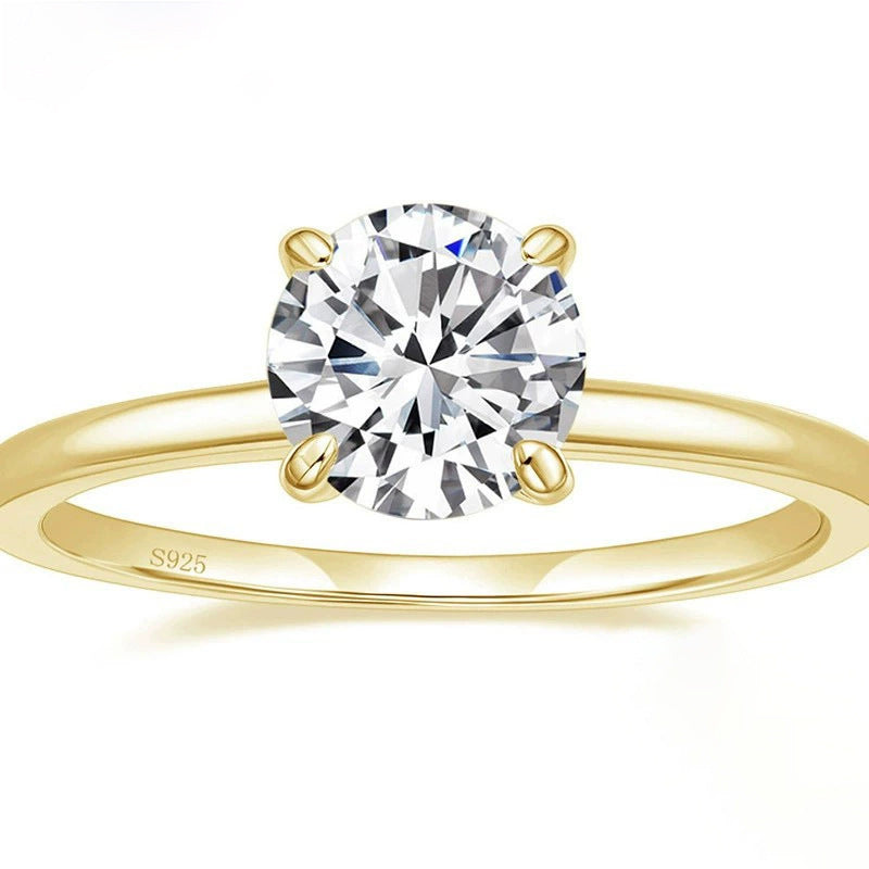 Round Cut CZ Four-Prong Solitaire Ring – image 5