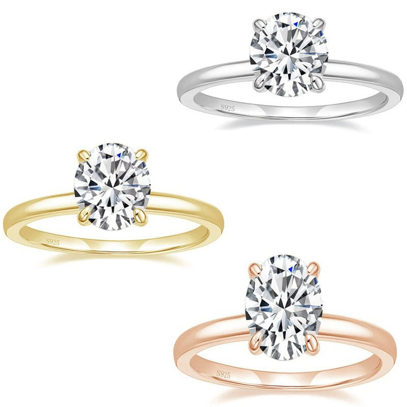 Round Cut CZ Four-Prong Solitaire Ring – image 7