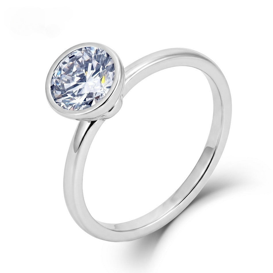 Minimalist Round Lab Grown Diamond Bezel Ring