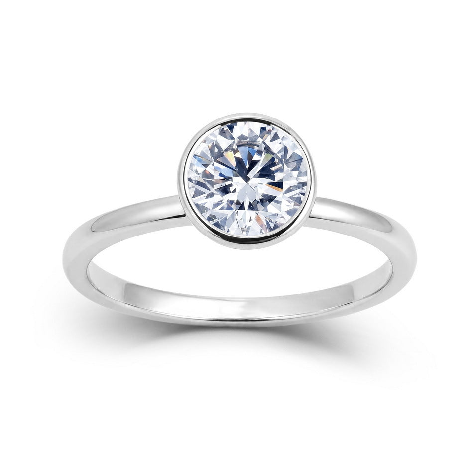 Minimalist Round Lab Grown Diamond Bezel Ring – fine jewellery wholesale