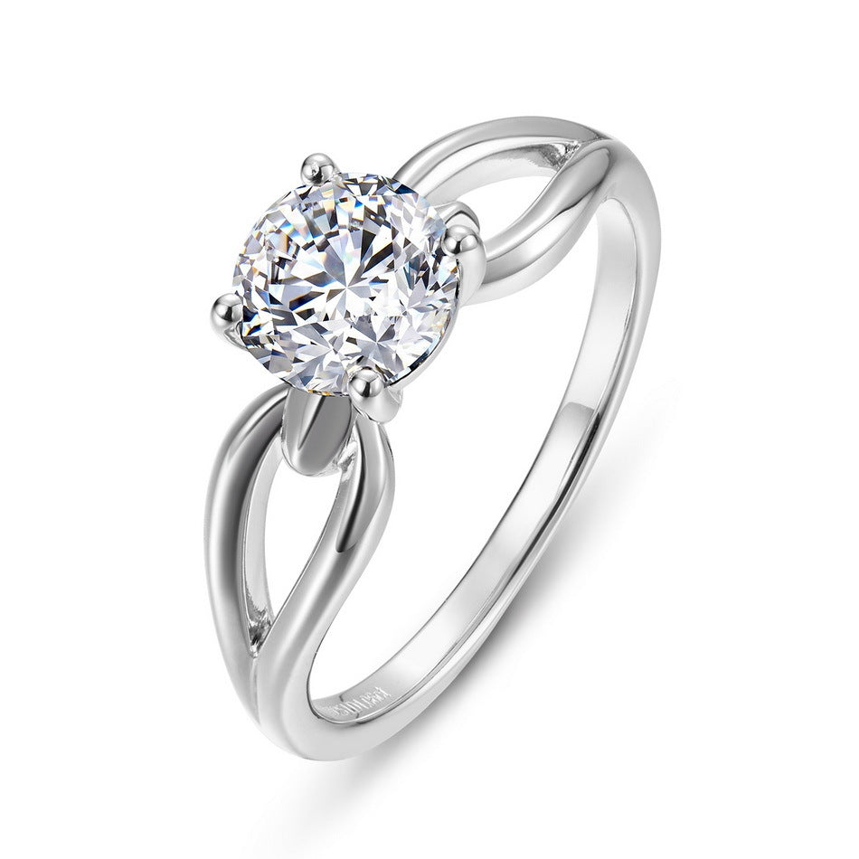 Round Lab Grown Diamond Split Shank Ring
