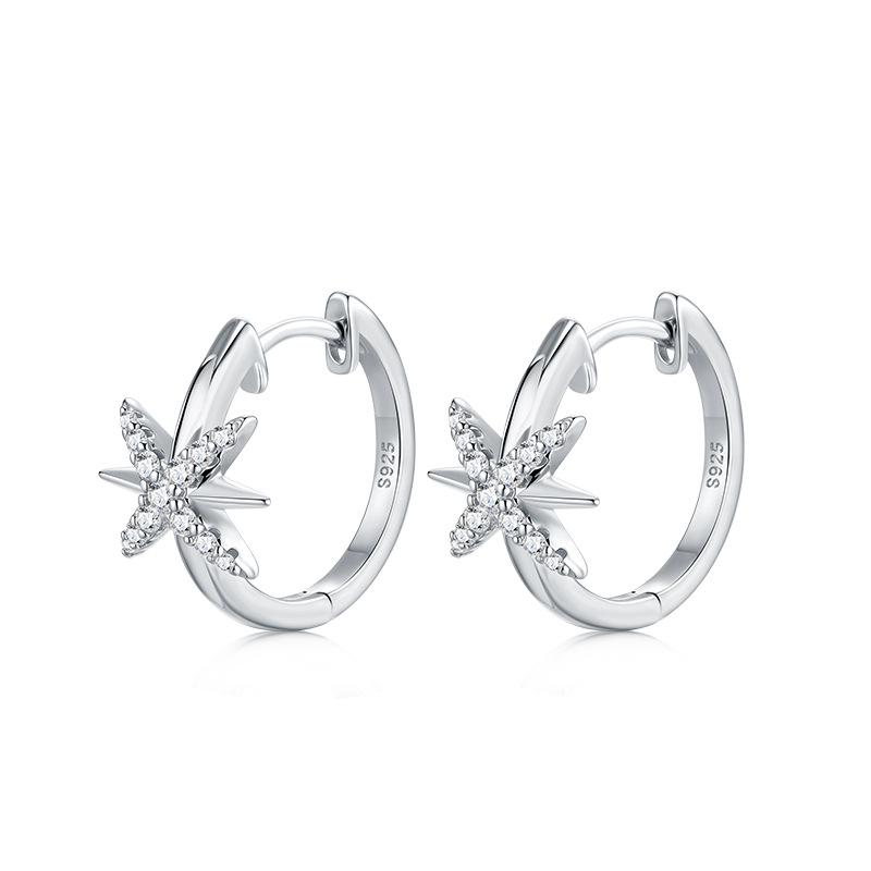 Round Moissanite Hoop Earrings