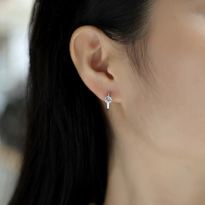 Round Moissanite Hoop Earrings – image 5