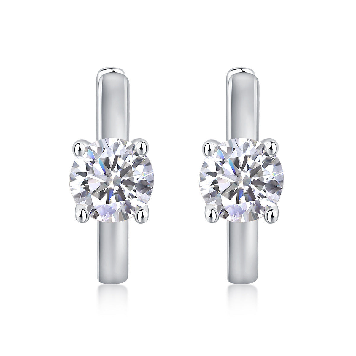 Round Moissanite Hoop Earrings – image 6
