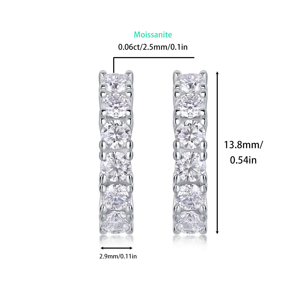 Round Moissanite Huggie Earrings – image 4